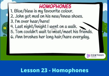 Lesson 23 - Homophones